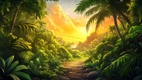 Golden Gateway Through Verdant Wild.