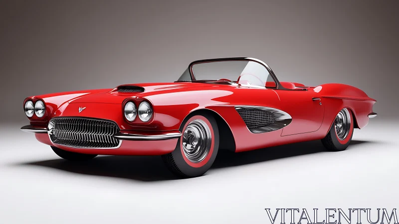 Sleek red classic convertible ready for sunny weekend drives.