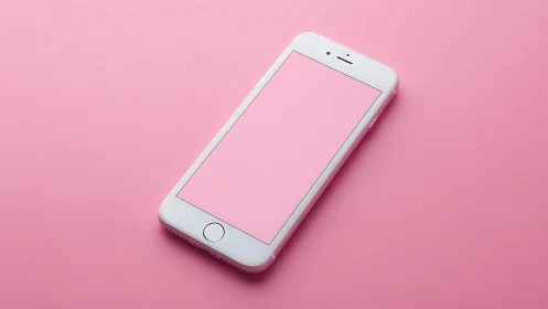 White iPhone on Vibrant Pink Background: Minimalist Product Display