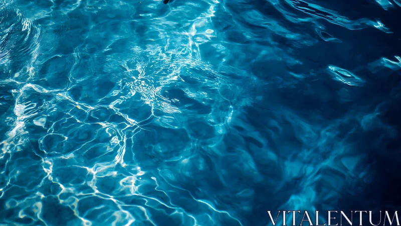 Surface ripples and light reflections move across blue water