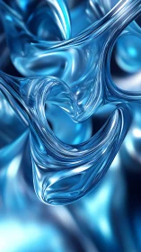 Liquid-like blue metallic ribbons curl in layered motion