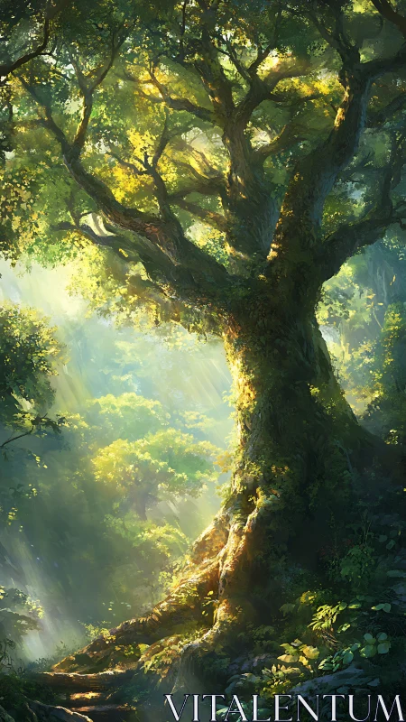 Ancient Guardian: Sunlit Cathedral of Emerald Wilderness