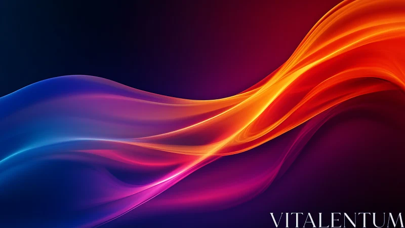 Flowing neon color waves drift gently across a dark space