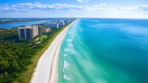 Coastal Resort Development with Pristine Beach and Turquoise Waters