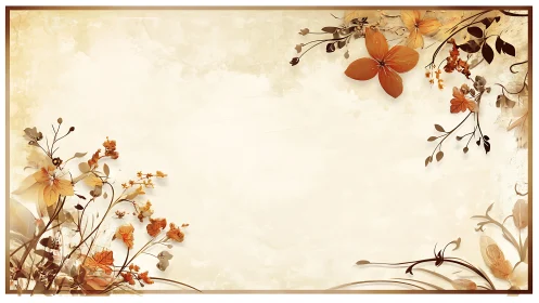 Soft autumn blooms frame a cozy blank space for gentle words