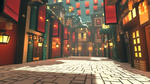 Glowing Streets: An Asian Night Market's Warm Embrace.