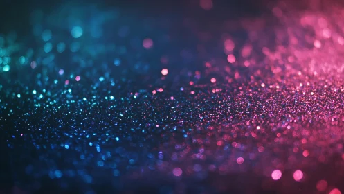 Vibrant macro shot of blue and pink glitter bokeh background.