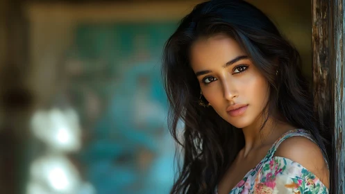 Softly lit portrait captures a soulful gaze in warm tones