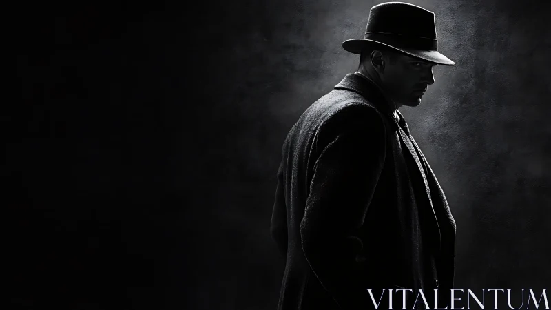 Shadowed detective cuts through noir-soaked midnight silence.