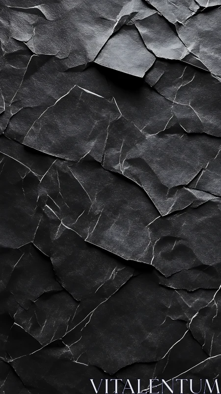Layered black torn-paper relief with angular fracture lines.