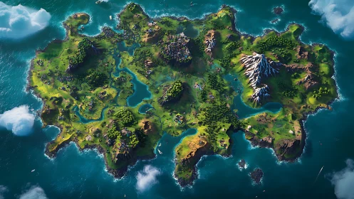 Enchanted Island Paradise Floats Above Turquoise Waters