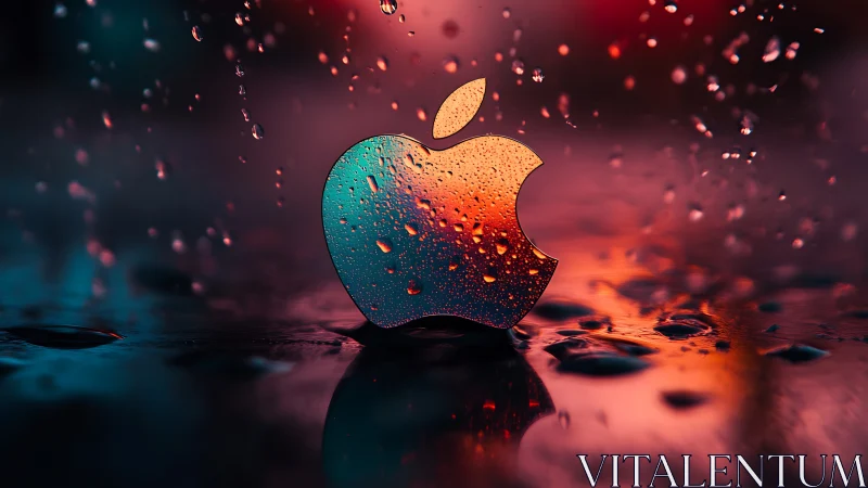 Liquid Glass Apple Logo with Dynamic Particle Dispersion