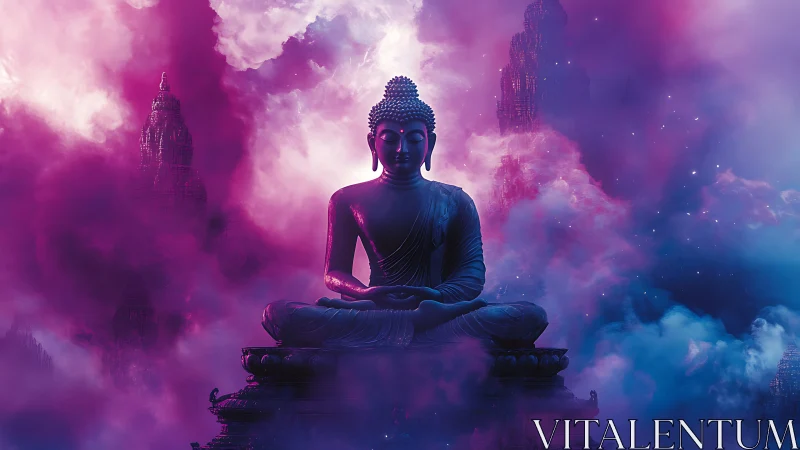 Nebulous Buddha drifts in ultraviolet clouds of quiet wonder