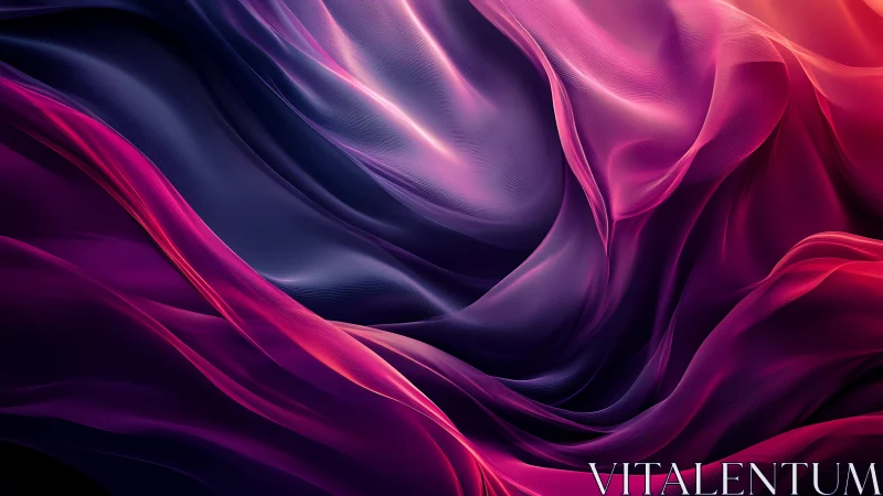 Layered magenta and violet fabric waves digital art.