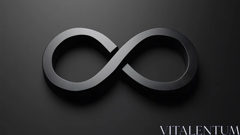 3D matte-black infinity loop with minimal monolithic styling.