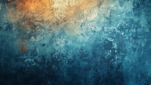 Abstract textured blue and orange wall background, grunge style.