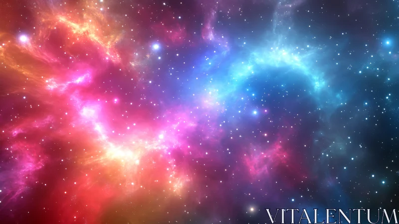 Bipolar nebula cloudscape renders chromatic interstellar depth