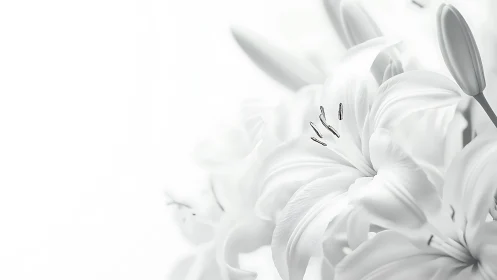 Delicate White Lilies in Soft Focus.