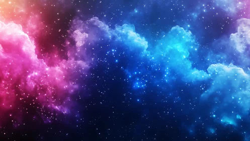 Chromatic nebula clouds with luminous starfield gradient.