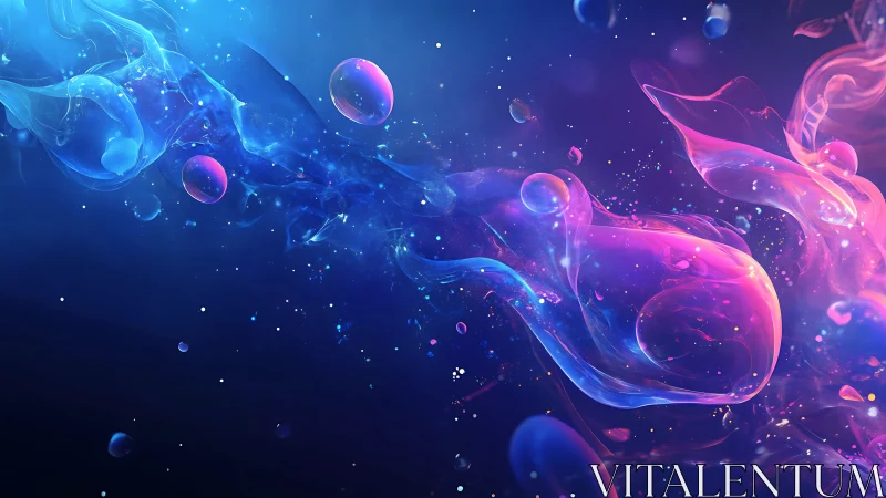 Nebulous neon currents in cosmic liquid abstraction.