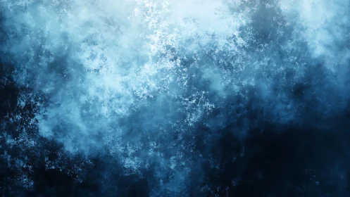 Abstract blue cloud texture background with digital watercolor effect.