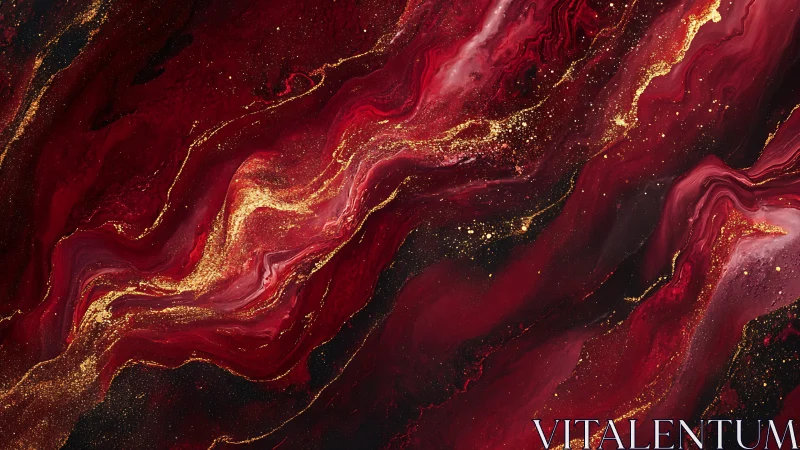 Crimson nebula currents swirling with soft golden sparks.