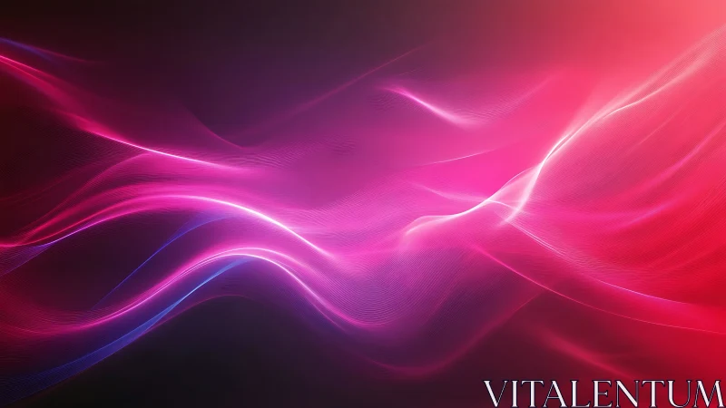 Luminous pink light waves with flowing abstract energy.