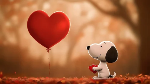 Snoopy's Heartfelt Gesture Soars Through Autumnal Stillness