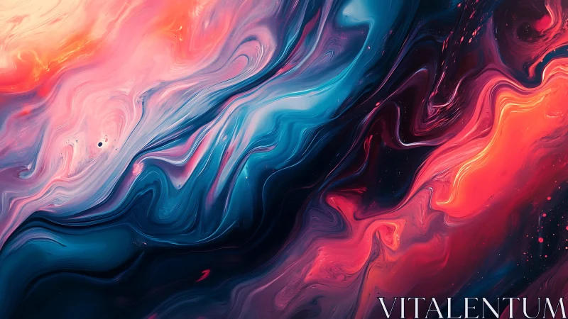 Chromatic fluid dynamics with magenta, cyan and deep navy flows