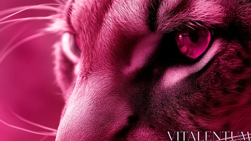 Magenta tiger gaze drawing you into its quiet, fierce calm.
