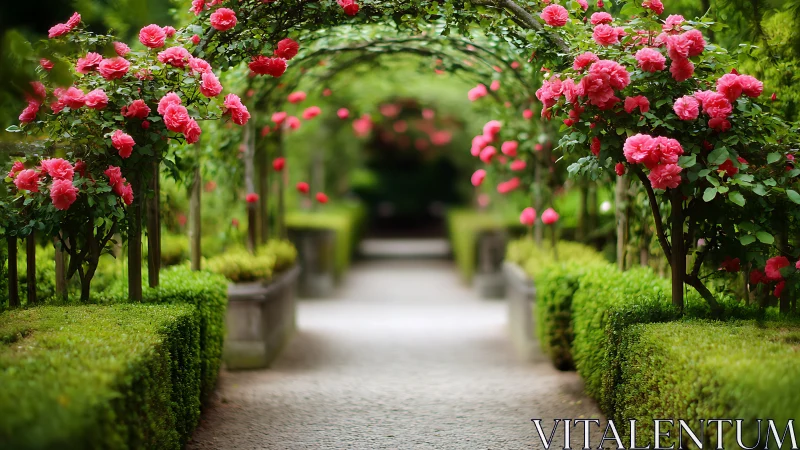 A Rose Garden Tunnel's Peaceful Invitation.