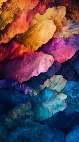 Luminous Mineral Petals Cascading Through Midnight Colorfields.