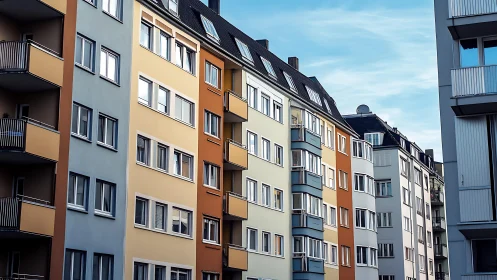 Sunlit city balconies in a pastel patchwork of facades.