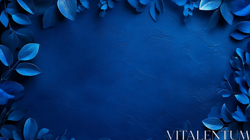 Midnight blue leaf frame inviting quiet creative moments.
