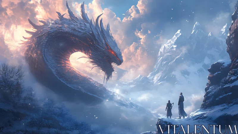 Frostbitten dragon coils as twin wanderers weigh their courage