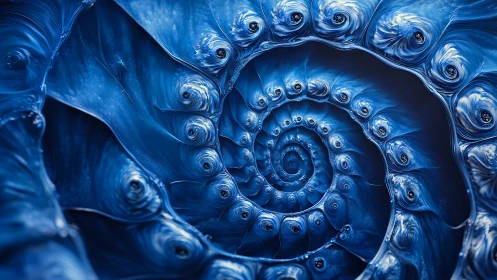 Spiral structure displays detailed blue fractal-like formations