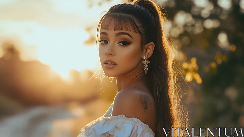 Golden hour portrait celebrates soft light and calm beauty