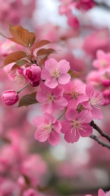 Spring's Pink Blossoms: A Garden's Gentle Bloom.