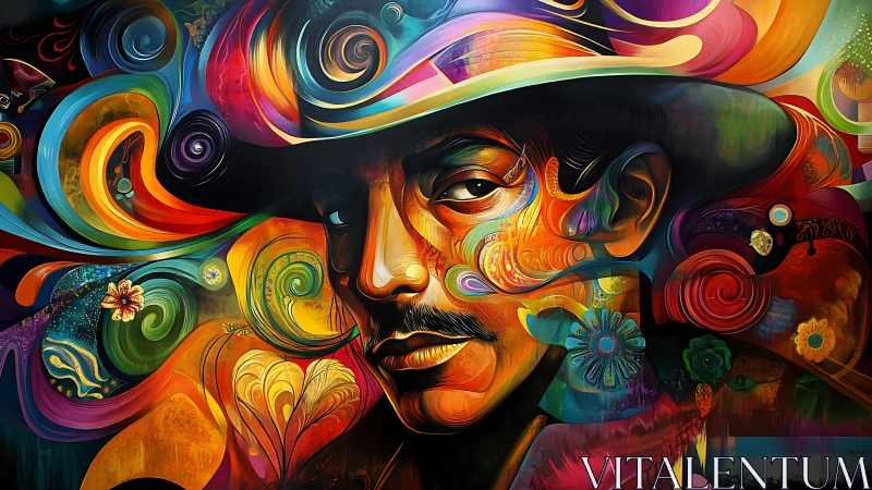 Color-swirled portrait of a dreamer in painted motion.