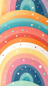 Playful rainbow arches with sprinkles of floating stardust.