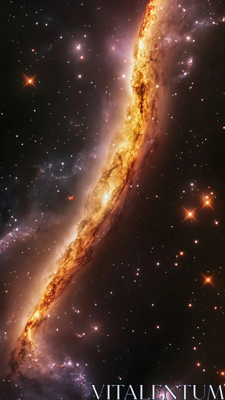 Starlit galactic river curls through velvet-black cosmos