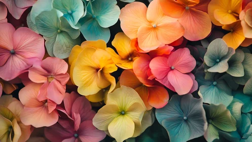 Candy-Hued Petals Dancing: Rainbow Blooms Swirl Across Darkness