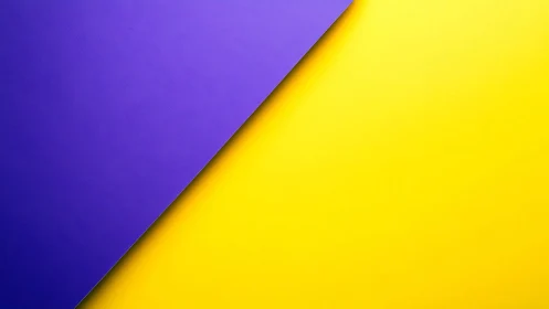Bold diagonal split of purple and yellow background surfaces.