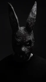 Shadowy rabbit mask invites a playful shiver of mystery.