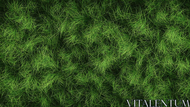 Lush Green Grass Texture in Natural Overhead View, Realistic Style.
