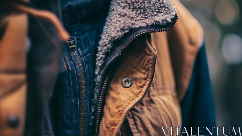 Layered Warmth: Sherpa-Lined Jacket's Textured Embrace.