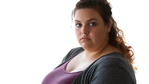 Confident Young Woman in Casual Attire, Natural Light Portrait.