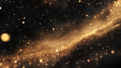 Golden stardust river drifting through midnight quiet.