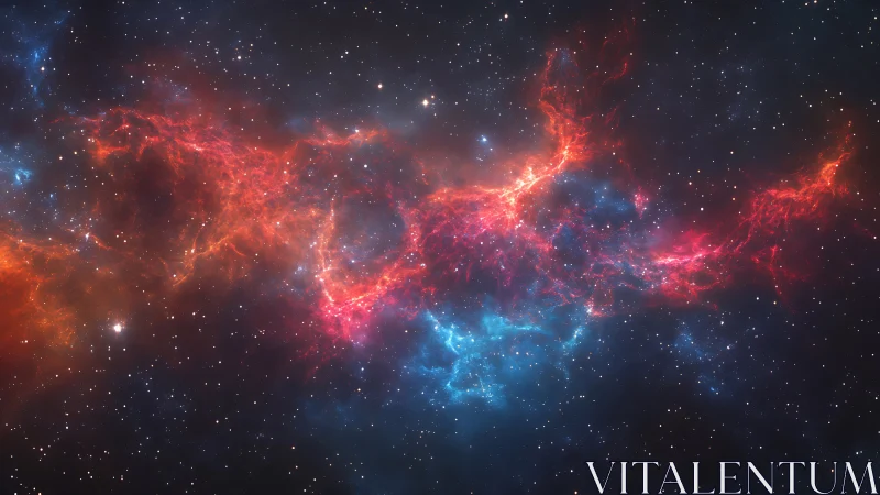 Nebula river of fire and ice drifting across deep starlight.