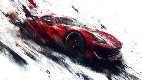 Scarlet drift machine shreds the canvas of motion.